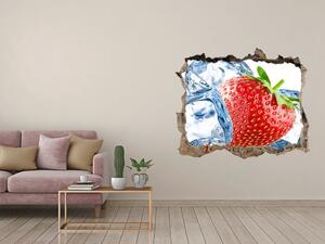 Autocolant un zid spart cu priveliște Căpșuni gheață