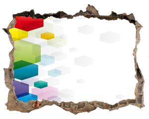 Fototapet 3D gaură în perete Cuburi de culoare