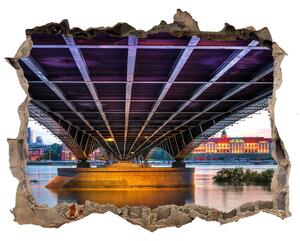 Fototapet 3D gaură în perete Bridge în varșovia