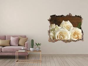 Autocolant de perete gaură 3D Trandafiri albi