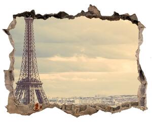 Fototapet 3D gaură în perete Turnul eiffel din paris