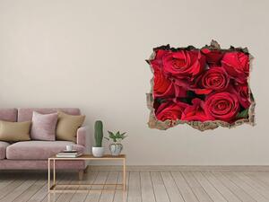 Autocolant 3D gaura cu priveliște Trandafiri rosii