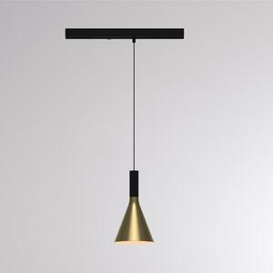 Molto Luce Lampa suspendată cu șină LED LORA I, alamă, Ø 15 cm, 40°, CCT, trifazată, Auriu / Alamă, Camera de zi / sufragerie, Metal, Modern, Sistem de șine