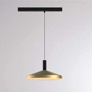 Molto Luce Lampa suspendată cu șină LED LORA III, alamă, Ø 36 cm, 40°, CCT, trifazată, Auriu / Alamă, Camera de zi / sufragerie, Metal, Modern, Sistem de șine