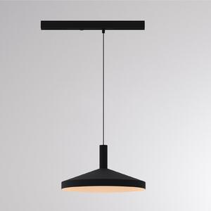 Molto Luce Lampa suspendată cu șină LED LORA III, negru, Ø 36 cm, 40°, CCT, trifazic, Negru, Camera de zi / sufragerie, Metal, Modern, Sistem de șine