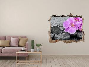 Autocolant un zid spart cu priveliște Pietre orhidee