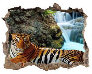 Fototapet un zid spart cu priveliște Tigru cascadă