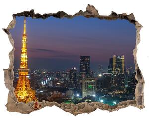 Autocolant de perete gaură 3D Turnul din tokyo
