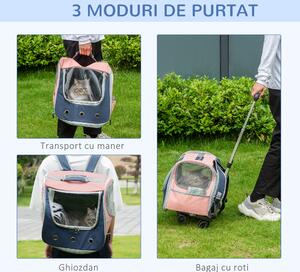 PawHut Rucsac pentru Câini XS, Transportor pentru Animale de Companie, 42x30x36cm, Roșu și Albastru | Aosom Romania