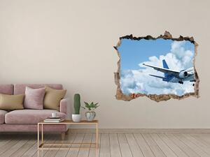 Fototapet un zid spart cu priveliște Avionul în cer
