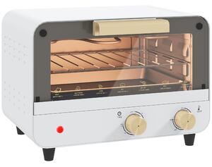 HOMCOM Cuptor Electric cu 2 Înălțimi cu Temporizator și Temperatură Reglabilă, 31,5x27,7x22,7 cm, Alb | Aosom Romania