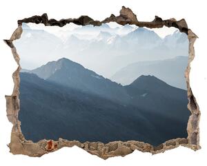 Fototapet un zid spart cu priveliște Vârfuri de munte