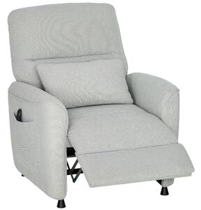 HOMCOM Fotoliu Relax Electric cu Masaj și Încălzire, Silențios, Reclinabil 150° în Cinilă cu Pernă, Funcție de Memorie, 2 Telecomenzi, Suport pentru Picioare pentru Living și Birou, Gri | Aosom Romania