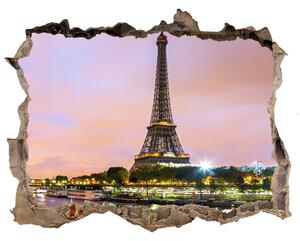 Autocolant un zid spart cu priveliște Turnul eiffel din paris