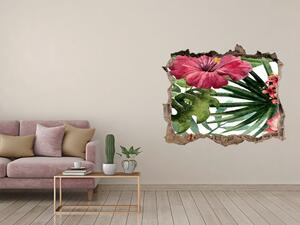 Autocolant de perete gaură 3D Flori tropicale