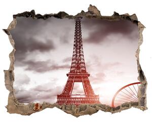 Fototapet un zid spart cu priveliște Turnul eiffel din paris