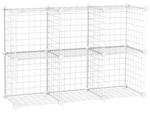 Mobilier pentru incaltaminte modular, 6 cuburi 30x30x30cm din plastic PP si otel, alb HOMCOM | Aosom RO