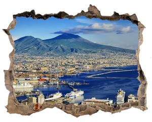 Autocolant un zid spart cu priveliște Napoli italia