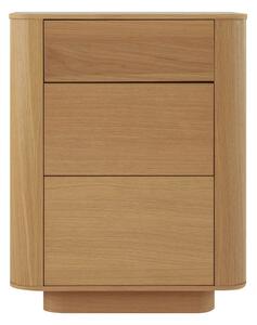 Comodă înaltă cu 3 sertare Navan, stejar natural (80 cm)