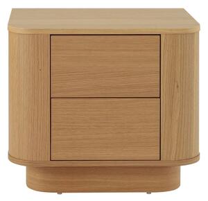 Noptieră cu 2 sertare Navan, stejar natural (55 cm)