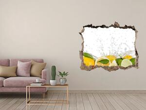 Autocolant de perete gaură 3D Fructe citrice și apă