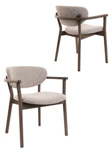 Scaun de dining Olmo, bej/stejar fumuriu