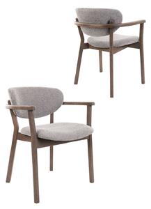 Scaun de dining Olmo, gri deschis/stejar fumuriu