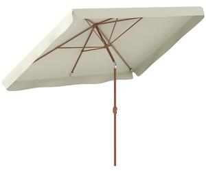 Outsunny Umbrelă de Grădină 2x3 m Înclinabilă cu Deschidere cu Manivelă, Ventilare și Margini Plisate, Anti UV 50+, Aluminiu și Poliester 180 g/㎡, Bej | Aosom Romania