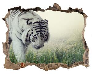 Fototapet un zid spart cu priveliște Tigru alb