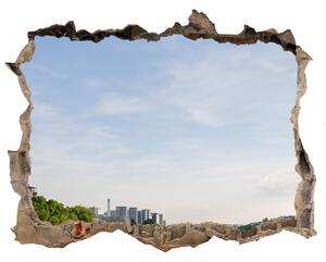 Autocolant 3D gaura cu priveliște Turnul eiffel din paris