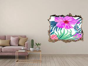 Autocolant 3D gaura cu priveliște Flori hawaii