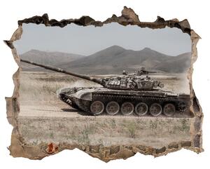 Autocolant 3D gaura cu priveliște Tank în deșert