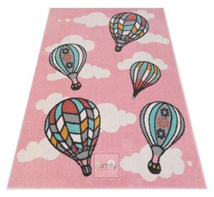 Covor pentru copii cu baloane în roz pastel Lăţime: 80 cm | Lungime: 150 cm