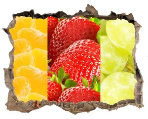 Fototapet 3D gaură în perete Fructe colorate