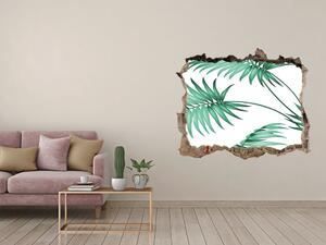 Autocolant de perete gaură 3D Frunze tropicale