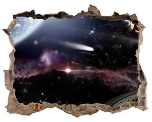 Fototapet un zid spart cu priveliște Galaxie
