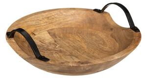Tava decorativa din lemn de mango Evria Natural 30x30x8 cm