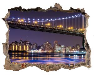 Fototapeta dziura na ścianę 3d Podul în new york city