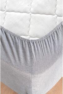 Lenjerie de pat neagră-gri din bumbac pentru pat dublu-extins și cearceaf 200x220 cm – Mila Home