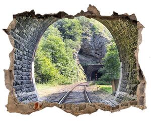 Fototapeta dziura na ścianę 3d Tunel feroviar