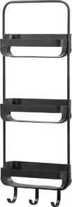 Polita metalica pentru baie RAKKA 81x31 cm, negru cu patina