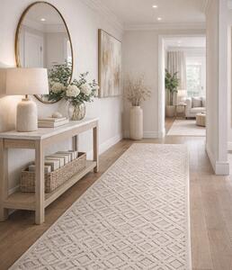 Traversa Hol, Model Oksi 38011 202, Festonata Latime 120 cm, Bej 80 x 200