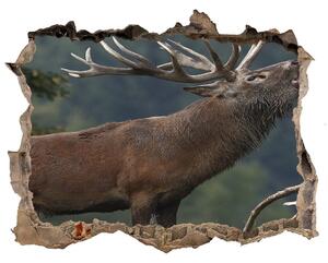 Autocolant 3D gaura cu priveliște Deer pe deal