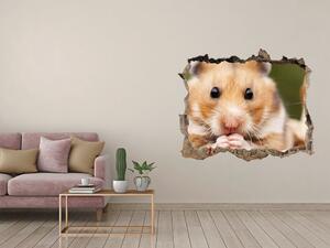 Autocolant 3D gaura cu priveliște Hamster în coș
