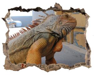 Autocolant 3D gaura cu priveliște Iguană