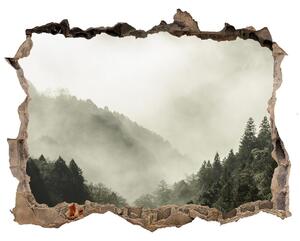Fototapet un zid spart cu priveliște Ceață peste pădure