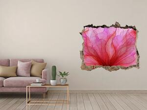 Fototapet 3D gaură în perete Floare roz