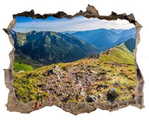 Autocolant 3D gaura cu priveliște Panorama de munte