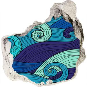 Autocolant de perete gaură 3D valuri abstracte