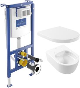 Set vas WC Villeroy & Boch Avento 5656R001, cadru încastrat Villeroy & Boch ViConnect 92242700, 9M77C101